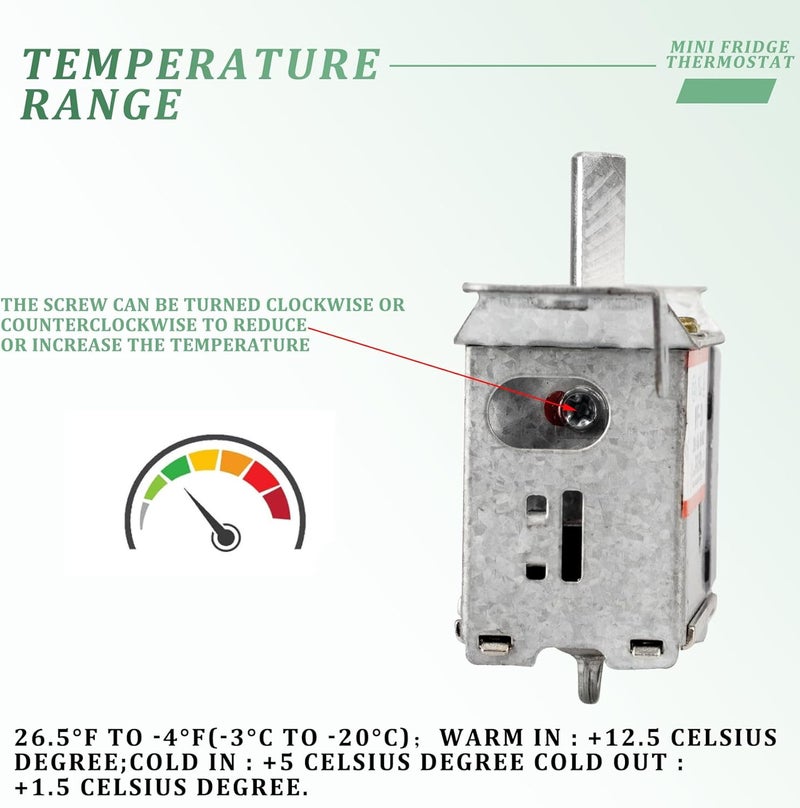 BKIFU ترموستات ثلاجة فريزر 2 دبوس عالمي WPF-20، ترموستات ثلاجة صغيرة، AC 220V-250V 6A 60HZ، متوافق مع WPF-16 و WPF-18 - Image 5